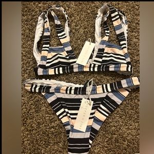 Kopper & Zink Logan‎ Stripped NWT  Bikini Top and Bottom
